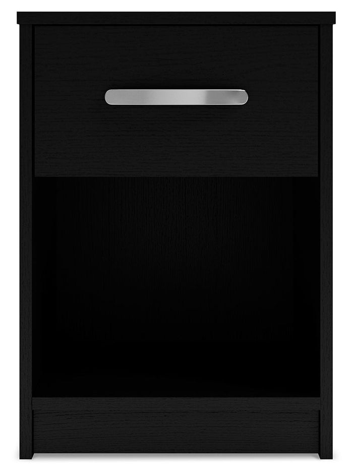 Finch - One Drawer Night Stand - Black image 4