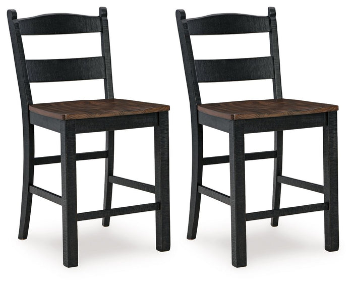 Valebeck - Barstool (Set of 2) - Black / Brown image 1