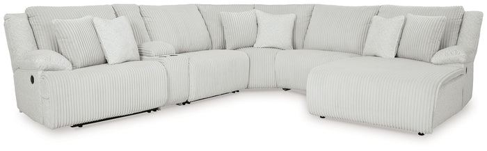 Top Tier - 6-Piece Reclining Sectional With Raf Chaise - Fabric - Alloy image 1