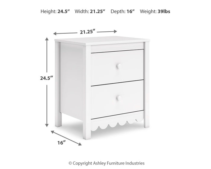 Hallityn - Two Drawer Night Stand - White image 2