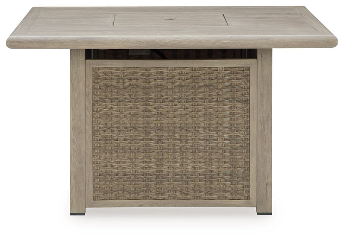 Cliff Trails - Square Fire Pit Table - Beige image 3