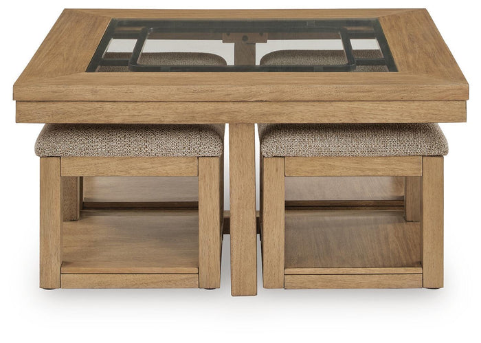 Wittenmyer - Cocktail Table With 4 Stools (Set of 5) - Natural / Black image 4