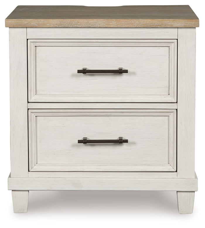 Shaybrock - Two Drawer Night Stand - Antique White / Brown image 4