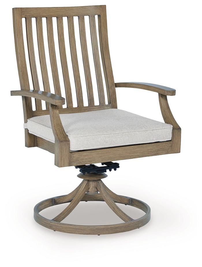 Rainier Ranch - Swivel Chair With Cushion (Set of 2) - Brown / Beige image 3