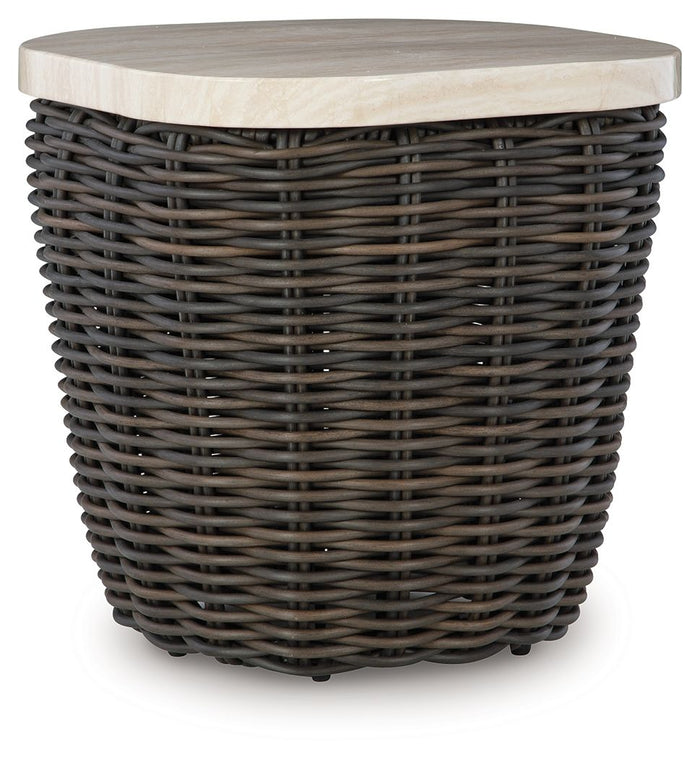 Kimora - Square End Table - Beige / Dark Brown image 1