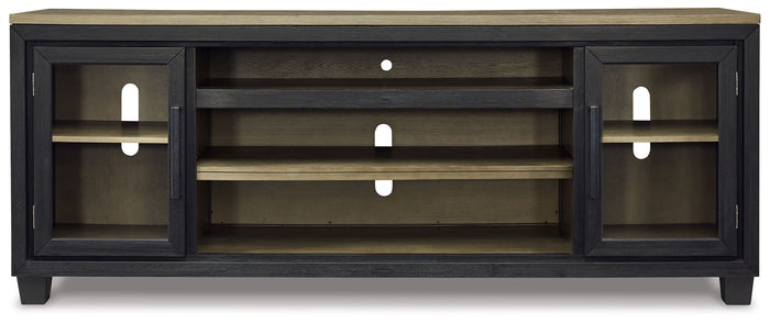 Foyland - XL TV Stand w/Fireplace Option - Black / Brown image 4