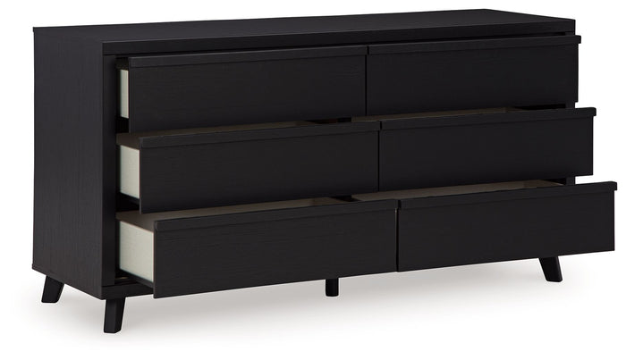 Danziar - Six Drawer Dresser - Black image 4