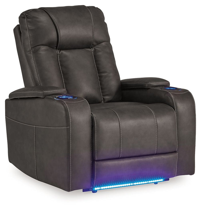 Feazada - Power Recliner With Adj Headrest image 4