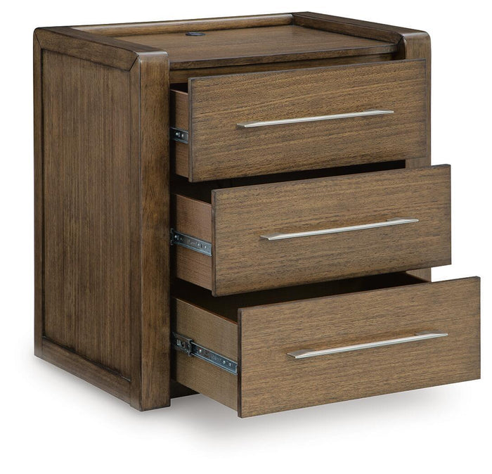 Marxmore - Three Drawer Night Stand - Brown image 4