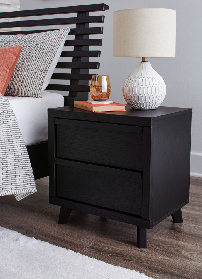 Danziar - Two Drawer Night Stand - Black image 4