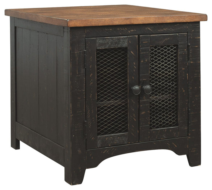 Valebeck - Rectangular End Table - Black / Brown image 1