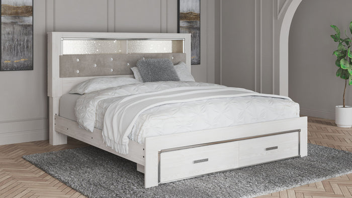 Altyra - King Upholstered Bookcase Bed With Storage - White image 4