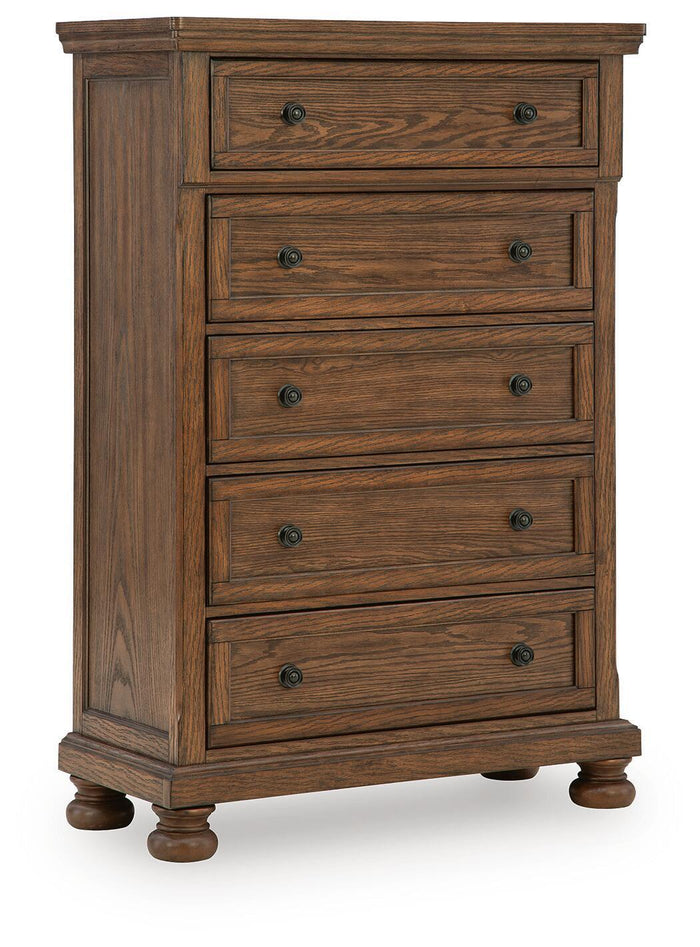 Zackaryn - Five Drawer Chest - Warm Brown image 1