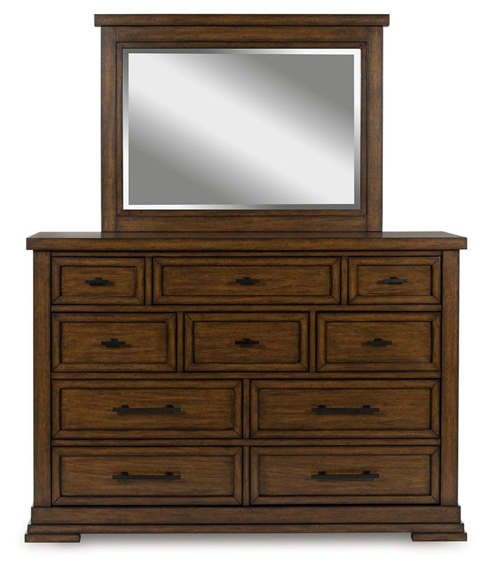 Taffenbrook - Dresser And Mirror - Medium Brown image 3