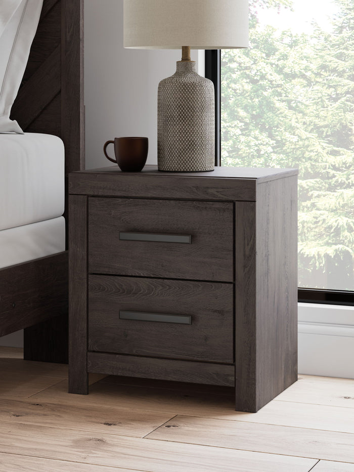 Prendonea - Two Drawer Night Stand - Charcoal image 3
