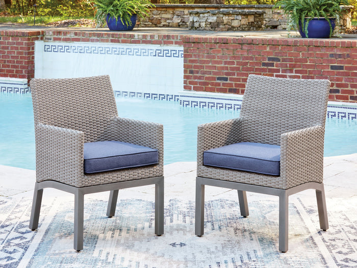 Half Moon Beach - Arm Chair With Cushion (Set of 2) - Blue / Gray image 3