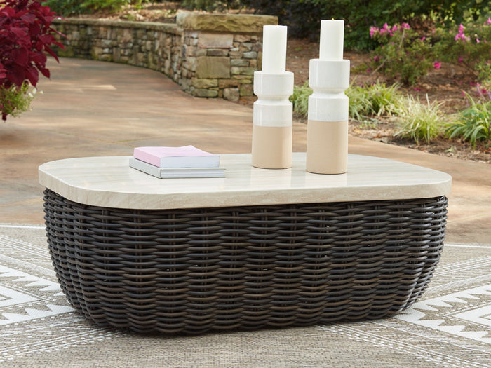 Kimora - Rectangular Cocktail Table - Beige / Dark Brown image 4