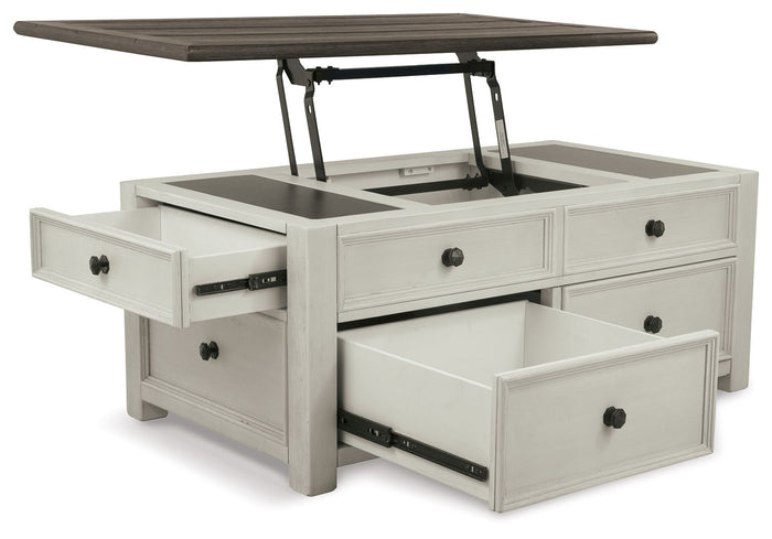 Bolanburg - Lift Top Cocktail Table - White / Brown / Beige image 4
