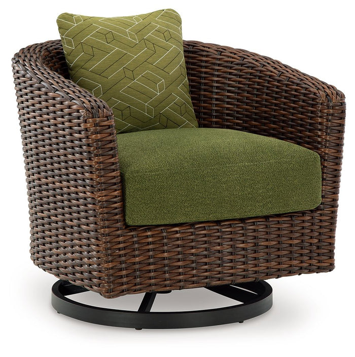 Horizon Hall - Swivel Lounge With Cushion - Brown / Green image 4
