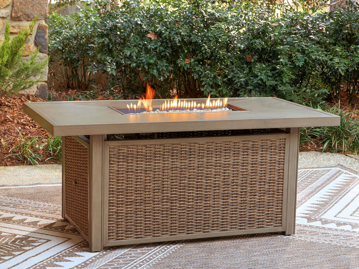 Laguna Heights - Rectangular Fire Pit Table - Beige image 4