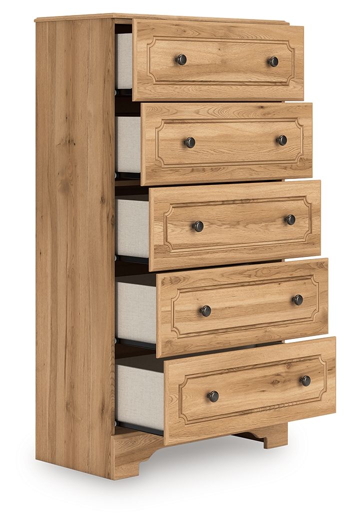 Aleaport - Five Drawer Chest - Warm Brown image 4