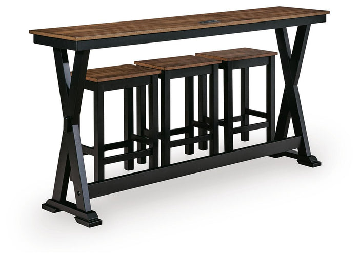 Wildenauer - Rectangular Dining Room Counter Table Set (Set of 4) - Brown / Black image 4