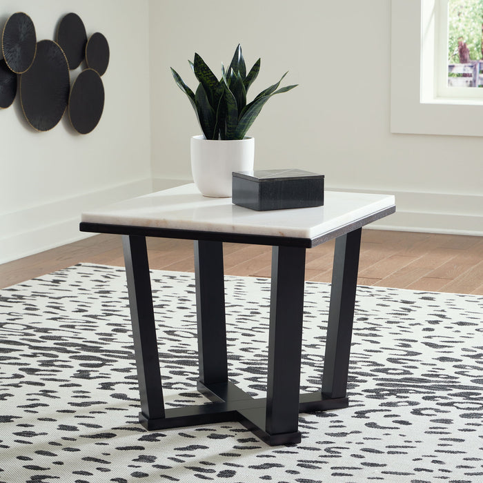 Fostead - Square End Table - White / Espresso image 4