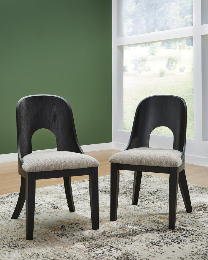 Rowanbeck - Dining Upholstered Side Chair (Set of 2) - Gray / Black image 4