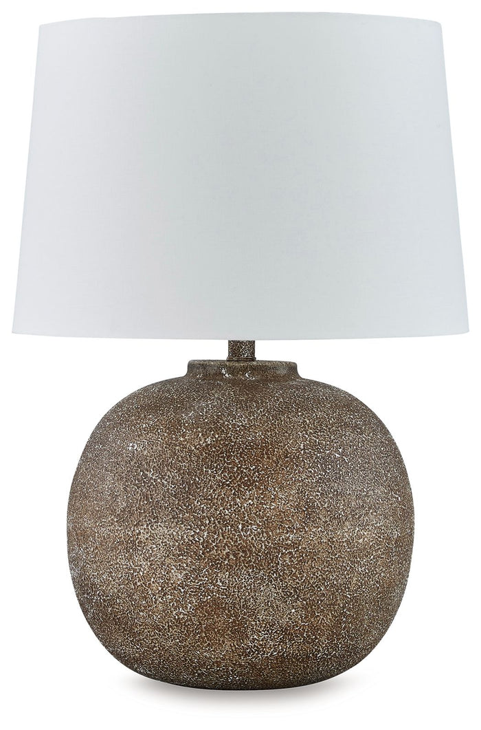 Neavesboro - Metal Table Lamp - Antique Brown / White image 1