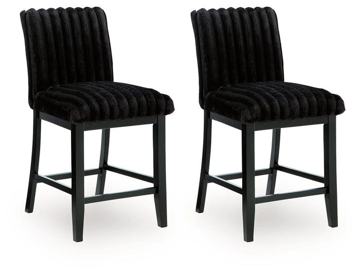 Mervannie - Upholstered Barstool (Set of 2) - Black image 1