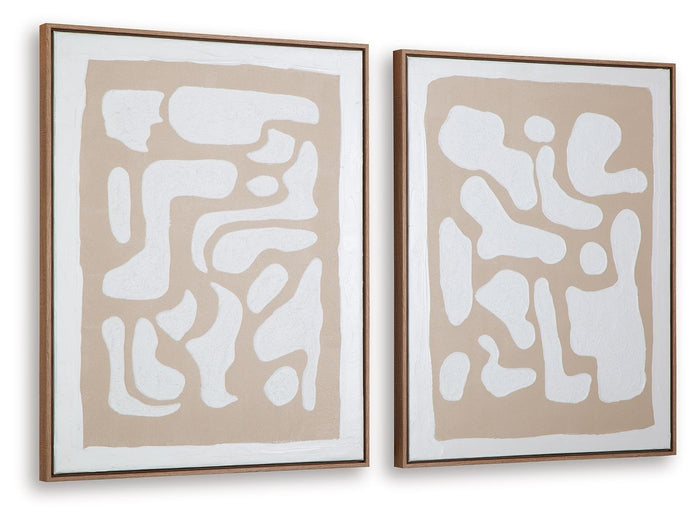 Waldett - Wall Art Set (Set of 2) - Beige / White image 4