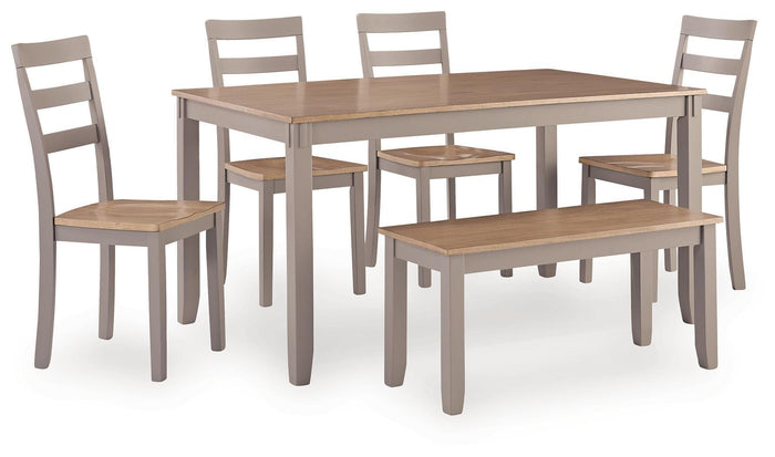 Harperfeld - Dining Room Table Set (Set of 6) - Natural / Gray image 1