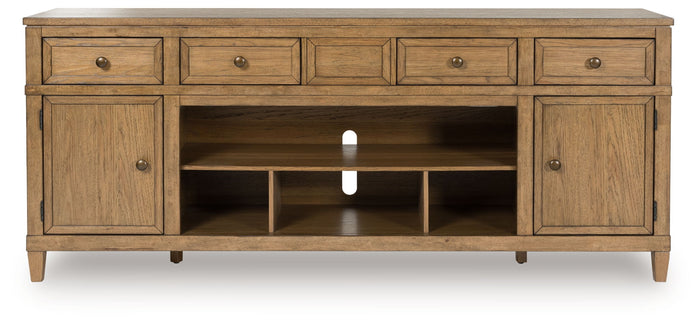Sharlance - XL TV Stand With Fireplace Option - Light Brown image 4