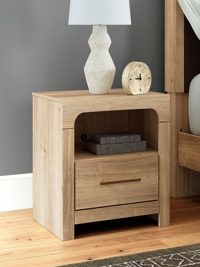 Kinlanni - One Drawer Night Stand - Tan image 4
