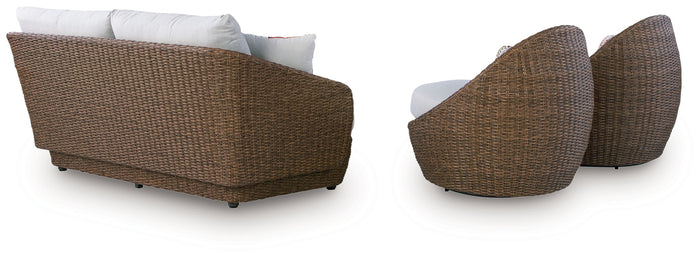 Double Point - Loveseat, Swivel Chairs Set (Set of 3) - Beige image 4