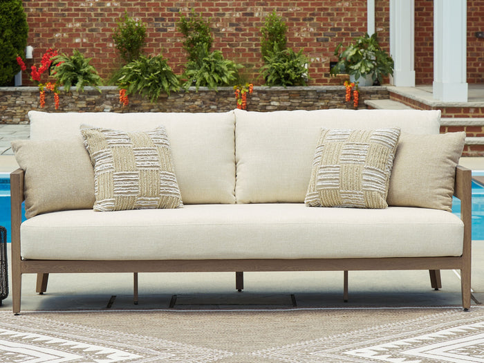 Serene Bay - Sofa With Cushion - Dark Brown / White image 4