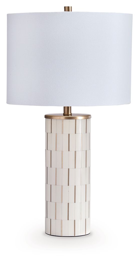 Faridworth - Poly Table Lamp - White / Gold Finish image 1