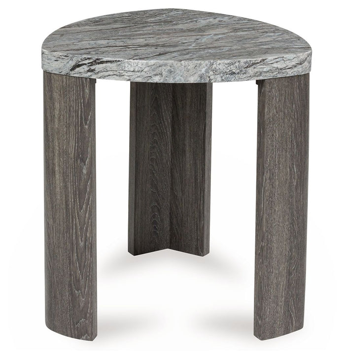 Surmour - Triangle End Table - Gray / Brown image 4