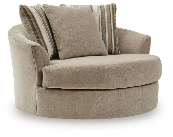 Linenhause - Oversized Swivel Accent Chair - Dune image 1