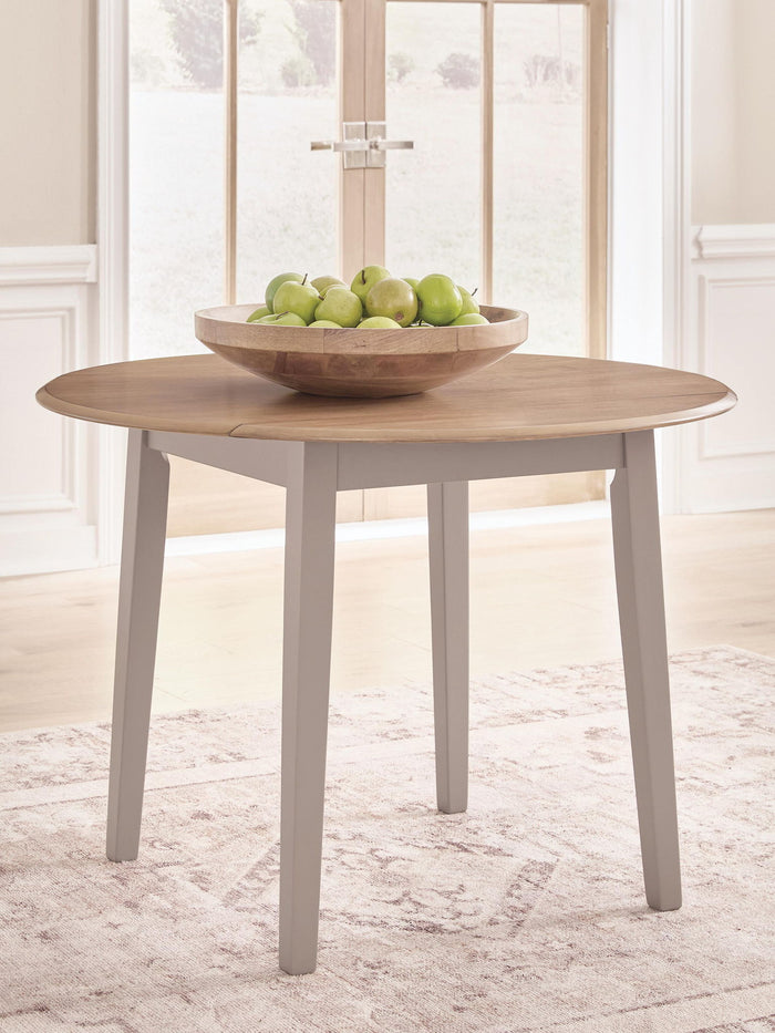 Harperfeld - Round Dining Room Drop Leaf Table - Natural / Gray image 4