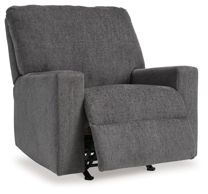 Rannis - Rocker Recliner - Fabric - Pewter image 4
