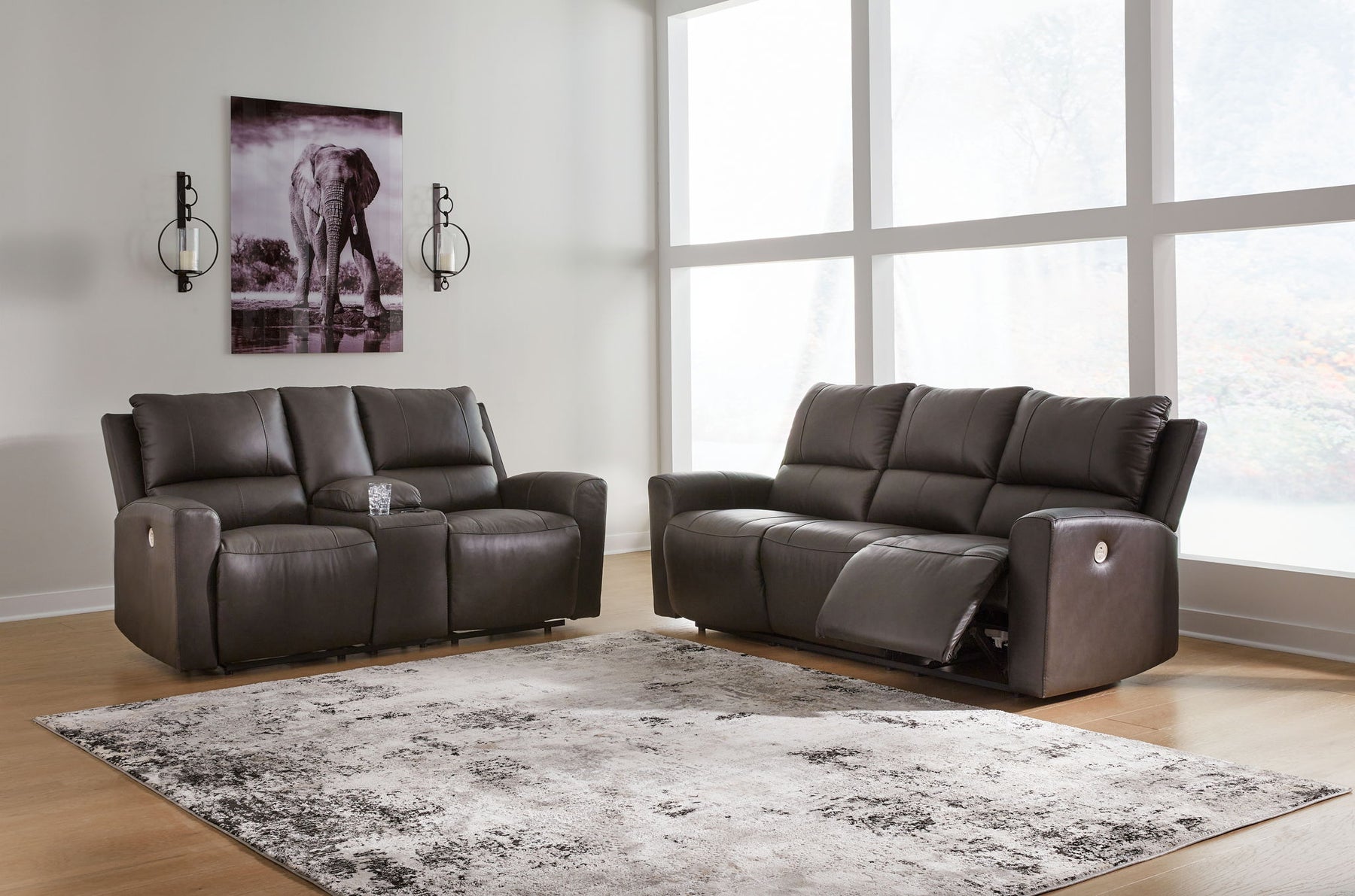 Dark Brown / 2 Pc. Power Reclining Sofa, Power Reclining Loveseat