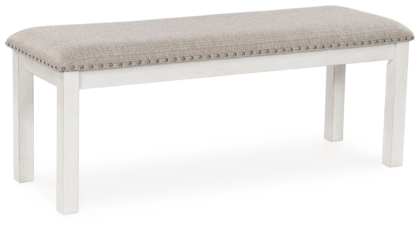 Robbinsdale - Large Upholstered Dining Room Bench - Antique White
