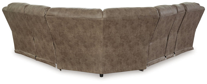 Ravenel - 3-Piece Power Reclining Sectional With Laf Power Reclining Loveseat With Console - Faux Leather - Fossil image 4