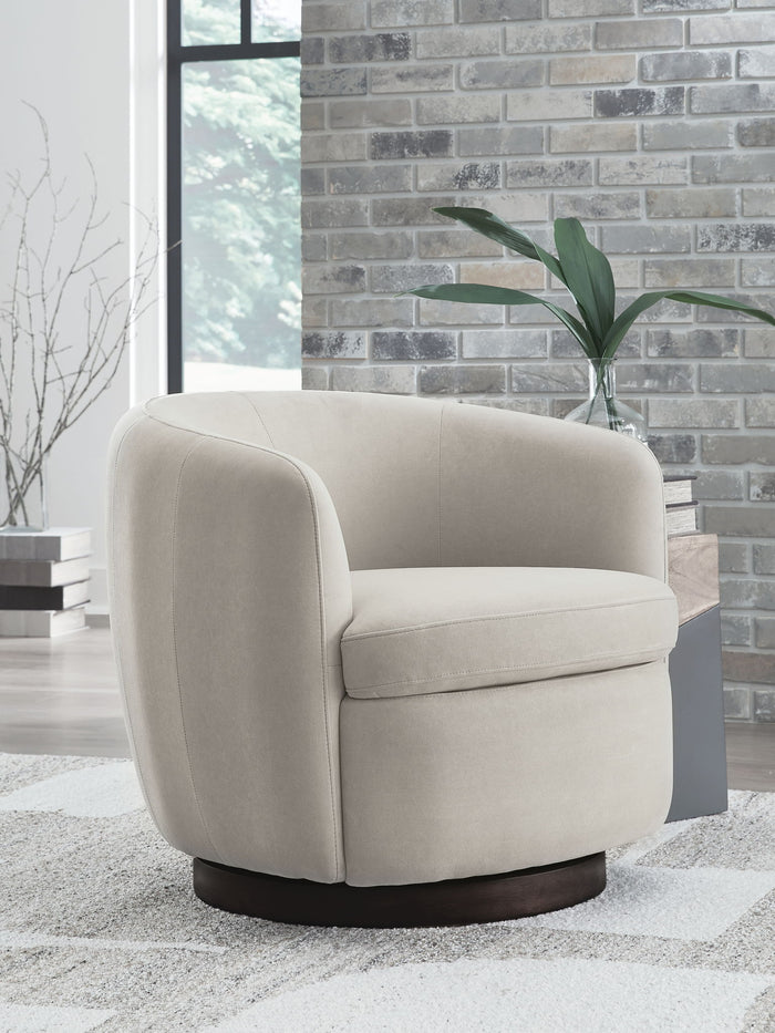 Annbury - Swivel Accent Chair - Light Beige image 4