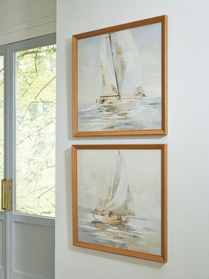 Winbrook - Wall Art Set (Set of 2) - Gray / Tan / Gold Finish image 3