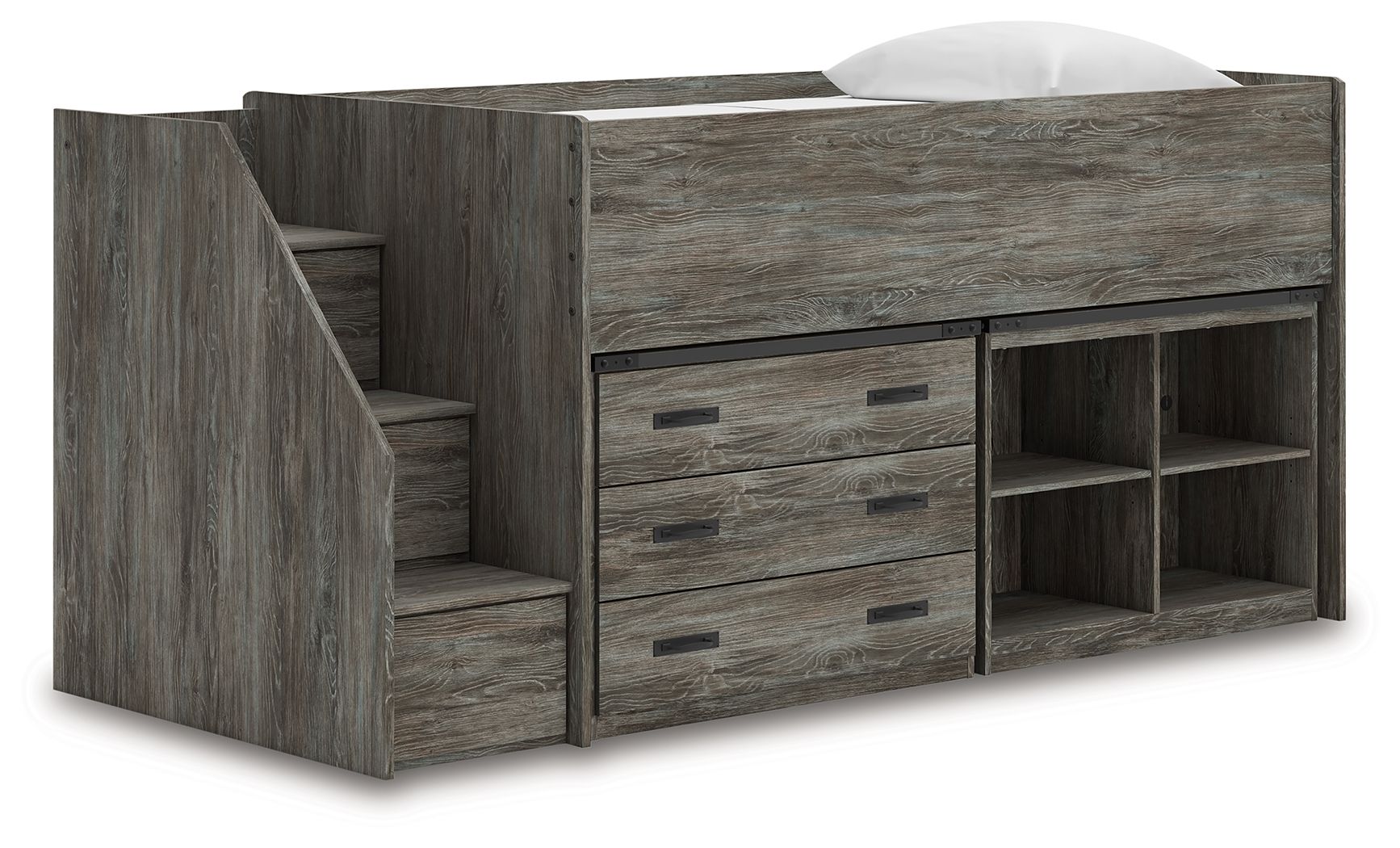 Gray / Twin / Bookcase, Drawers