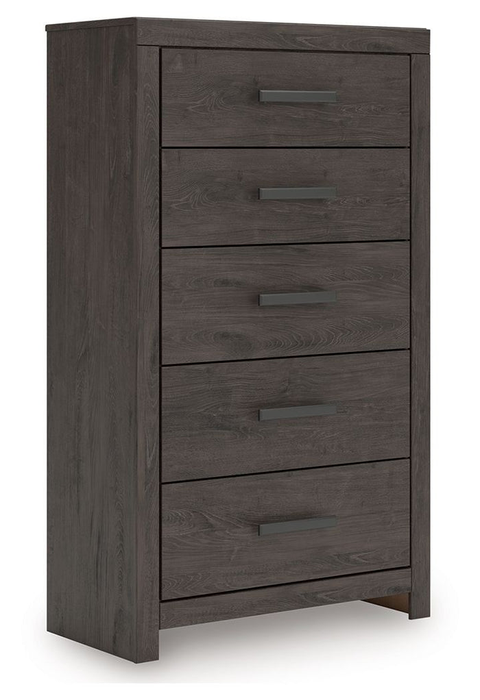 Prendonea - Five Drawer Chest - Charcoal image 1