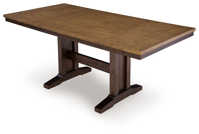 Rylandeen - Rectangular Dining Room Counter Height Extension Table - Light Brown / Dark Brown image 3