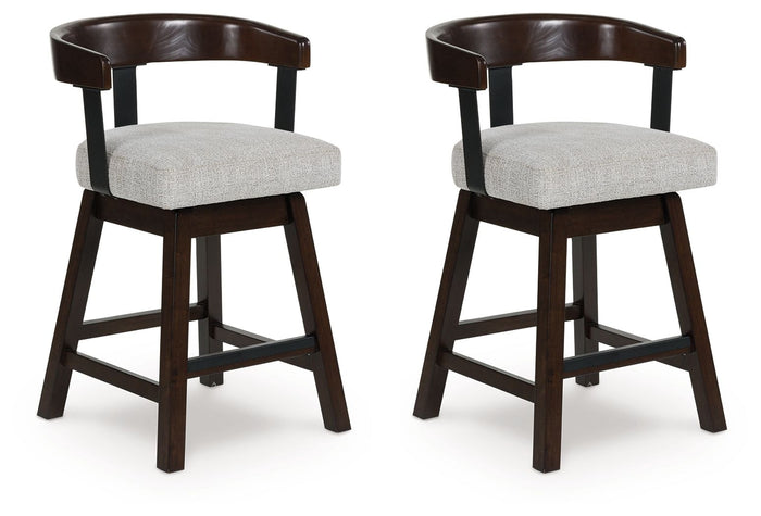 Haddigan - Upholstered Swivel Barstool (Set of 2) - Dark Brown image 1